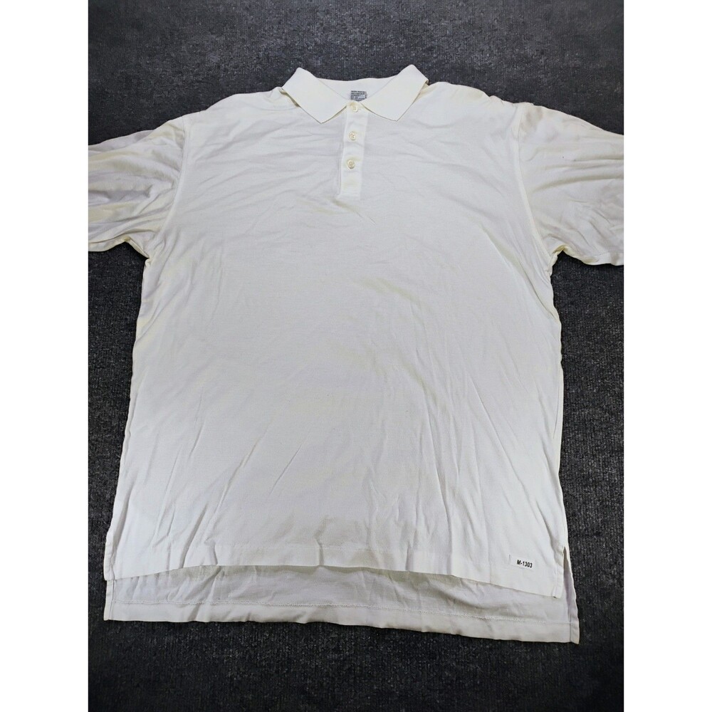 Club Room Mens XL White Short Sleeve Polo Shirt 100% Cotton Classic Golf Casual